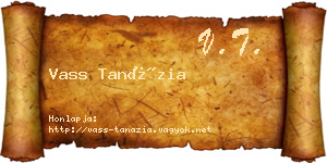 Vass Tanázia névjegykártya
